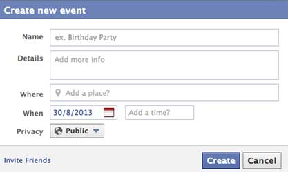 Creare un evento su Facebook